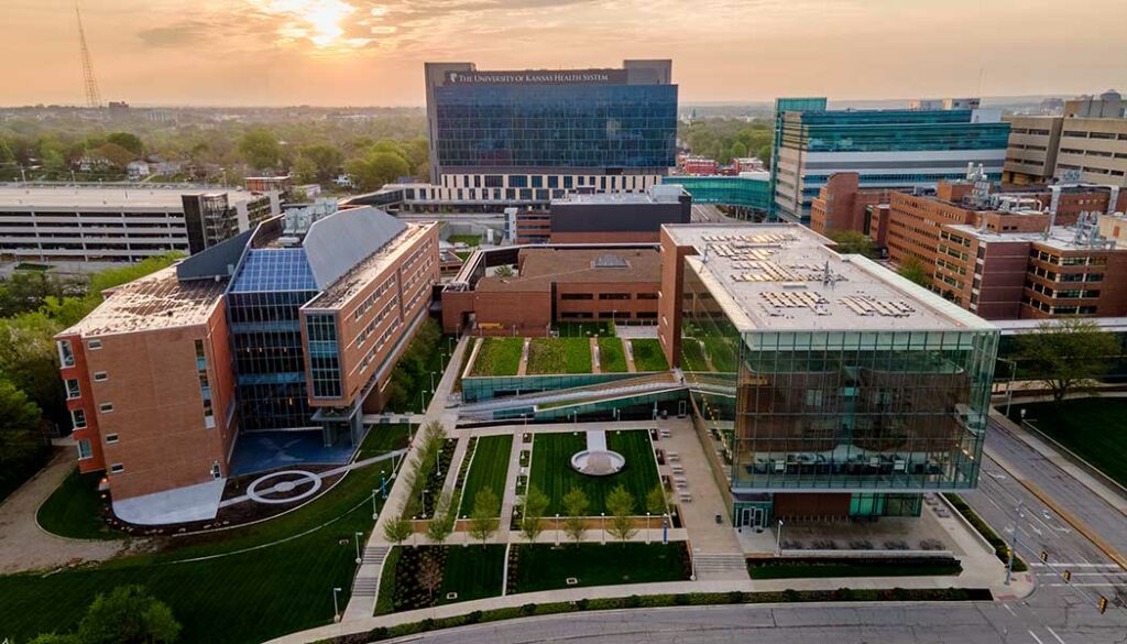 Regional Research Surge KU Medical Center Receives NIH Grant Kansas   4.22 Rcr Kumc Aerial 1024x585 