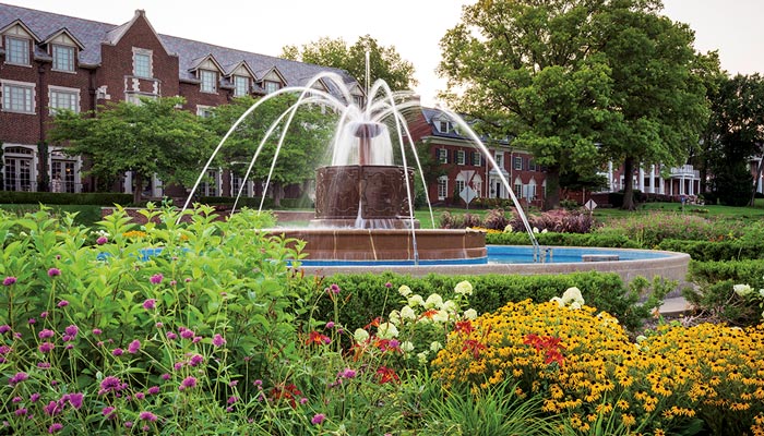 KU fountain Chi Omega