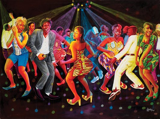 Landry, L’ambiance nocturne de Kinshasa (Nightlife of Kinshasa), 2013, Democratic Republic of the Congo. Museum purchase: R. Charles and Mary Margaret Clevenger Art Acquisition Fund, 2013.